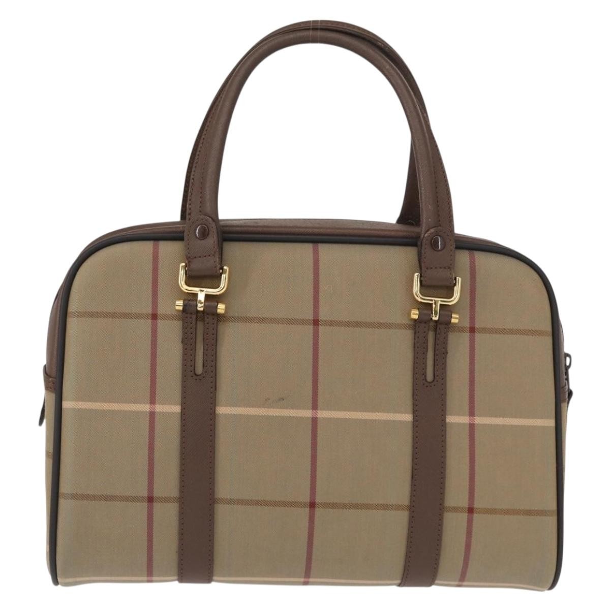 Burberry Nova check boston bag Beige Canvas Good condition - Back View