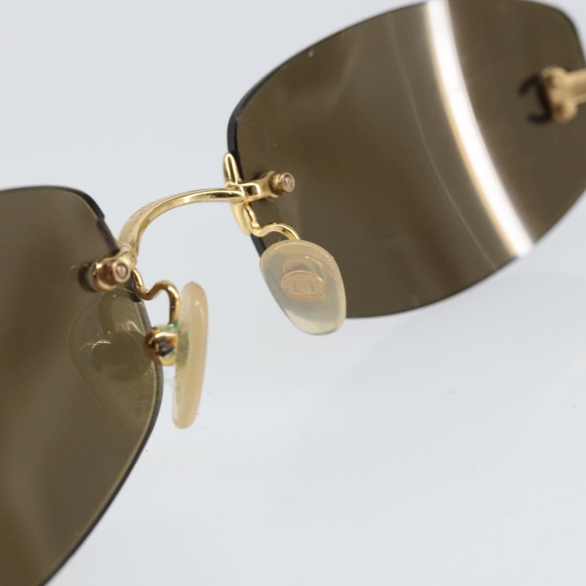 Chanel Logo CC Sunglasses Gold Metal Good condition - Box View