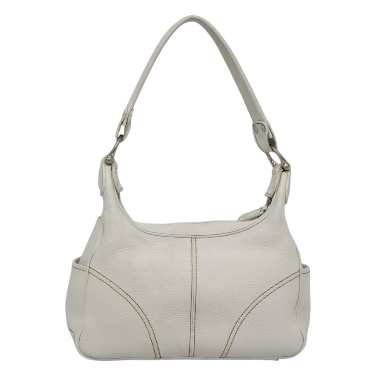 Mcm Vintage Shoulder Bag White Leather Good condition - Back View