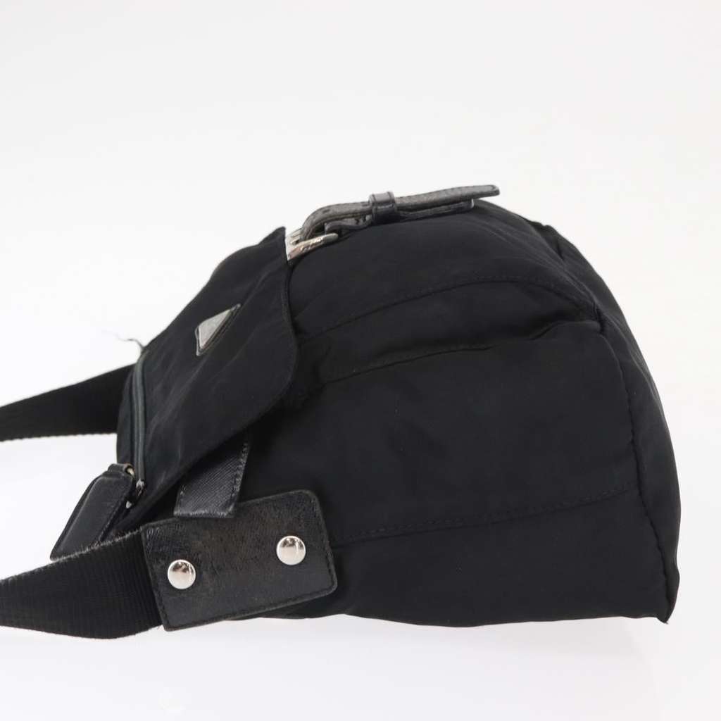 Prada Buckle Messenger Bag Black Fair condition - Model View