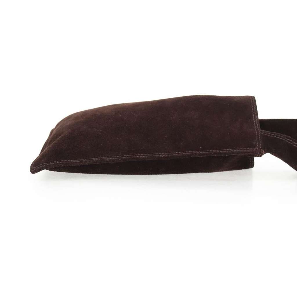 Chanel Vintage Shoulder Bag Brown Suede Good condition - Model View