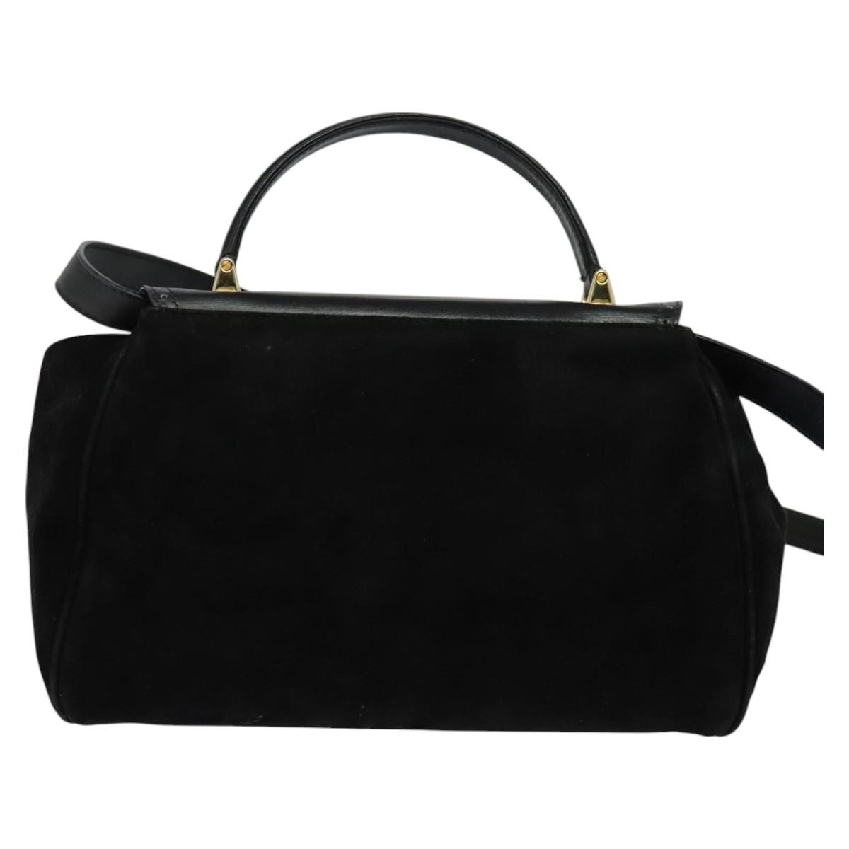 Salvatore Ferragamo Flap Handbag Black Leather Good condition - Back View