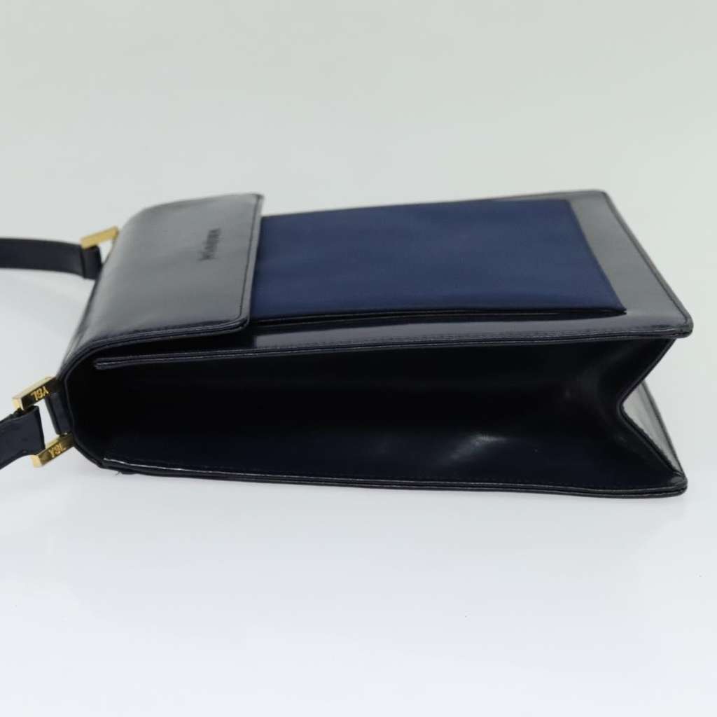 Saint Laurent Vintage Shoulder Bag Blue Leather Good condition - Inside View