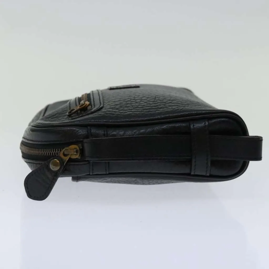 Burberry Zip Clutch Black Leather Good - Inside View