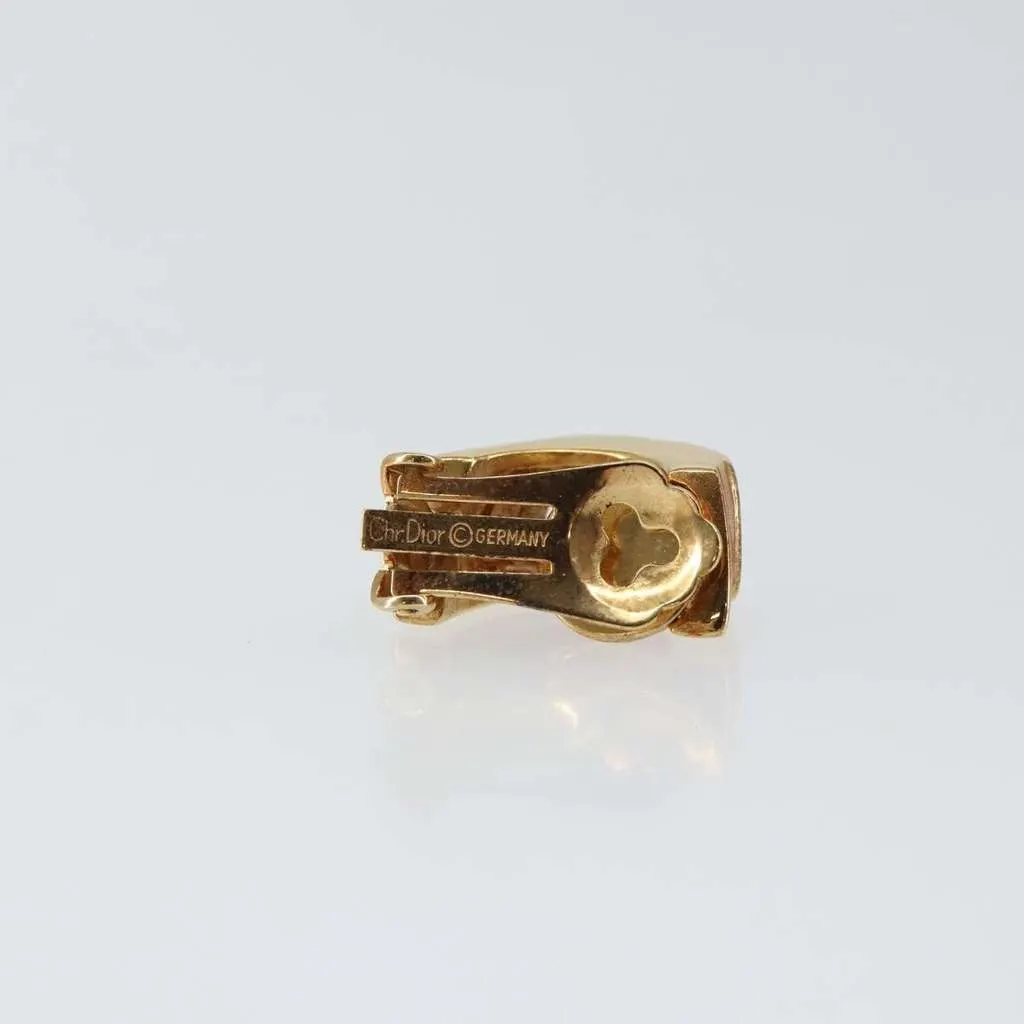 Dior Vintage CD Clip-On Earrings Gold Metal Good - Inside View