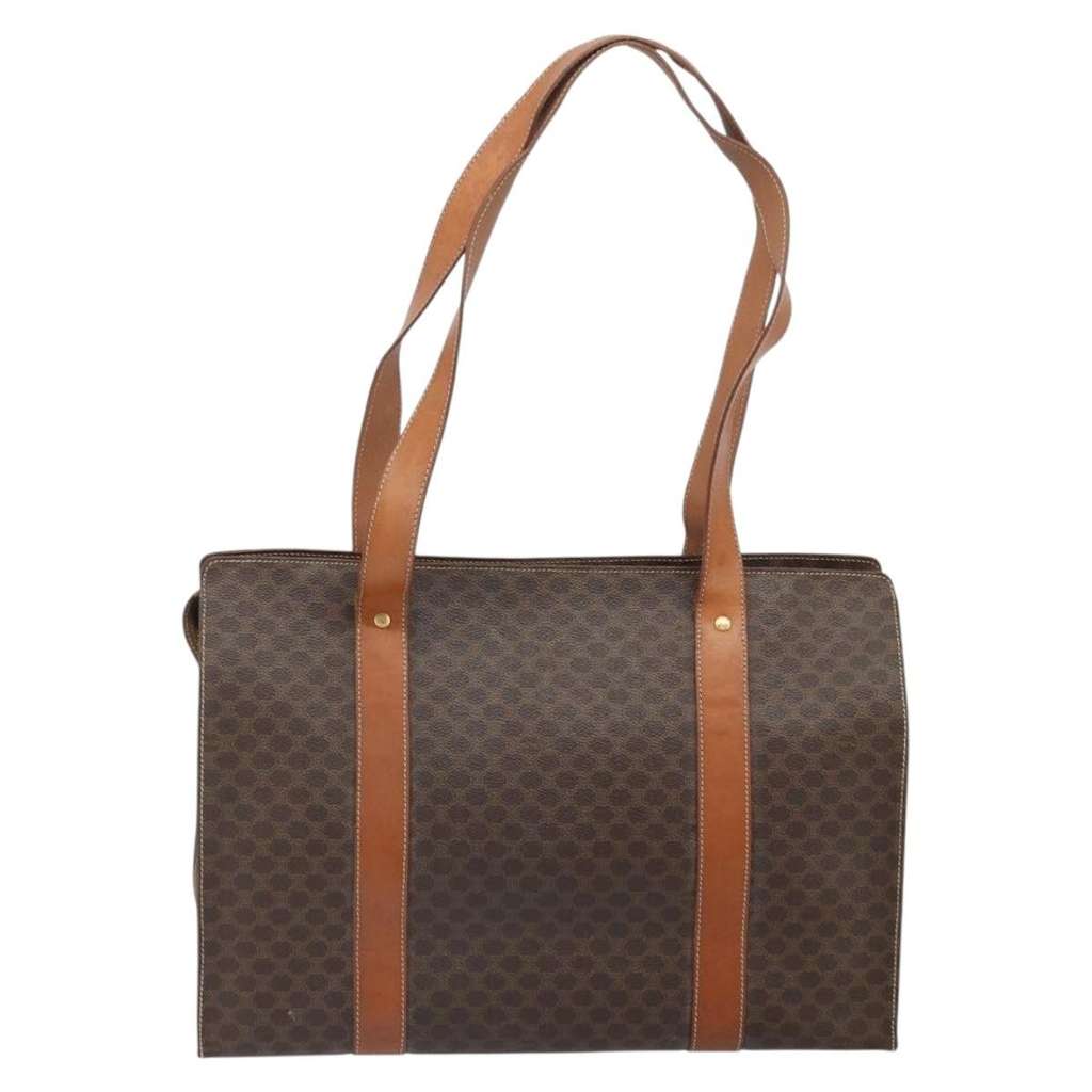 Celine Vintage Macadam Handbag Brown Canvas Fair condition - Back View