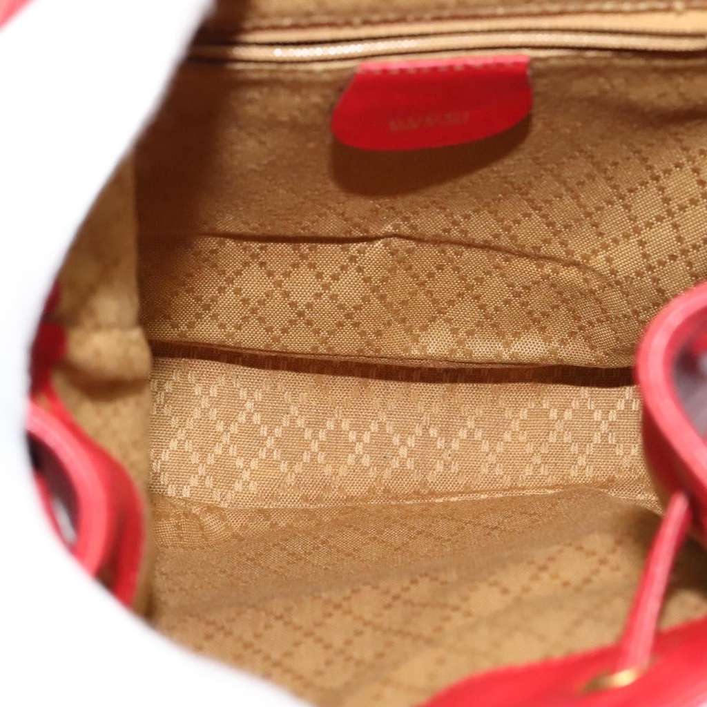 Gucci Vintage Bamboo Backpack Red Leather Fair condition - Box View