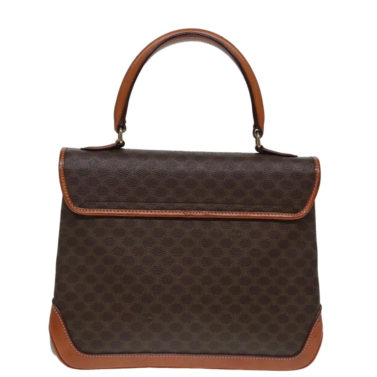 Celine Vintage Macadam Handbag Brown Canvas Fair condition - Back View