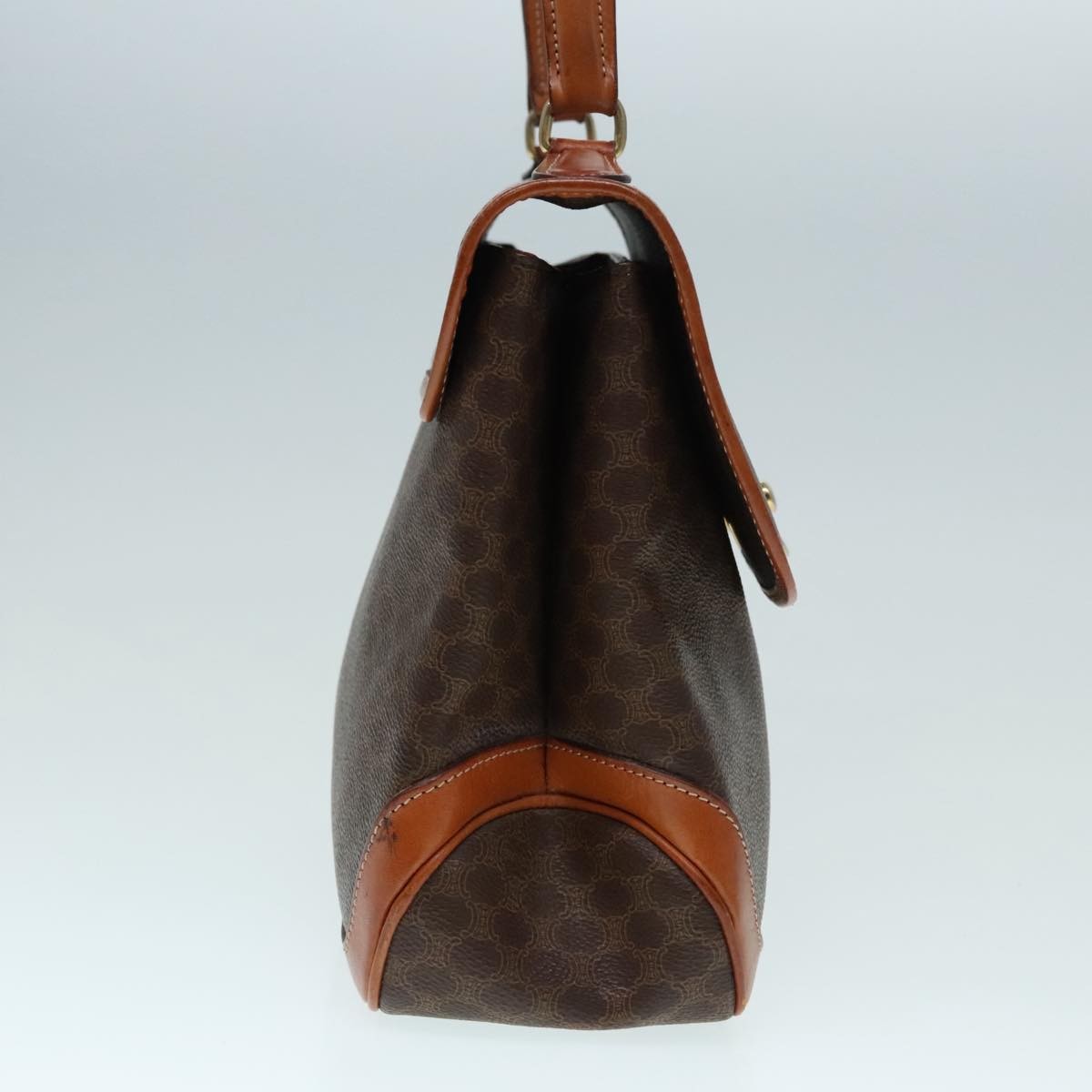 Celine Vintage Macadam Handbag Brown Canvas Fair condition - Model View