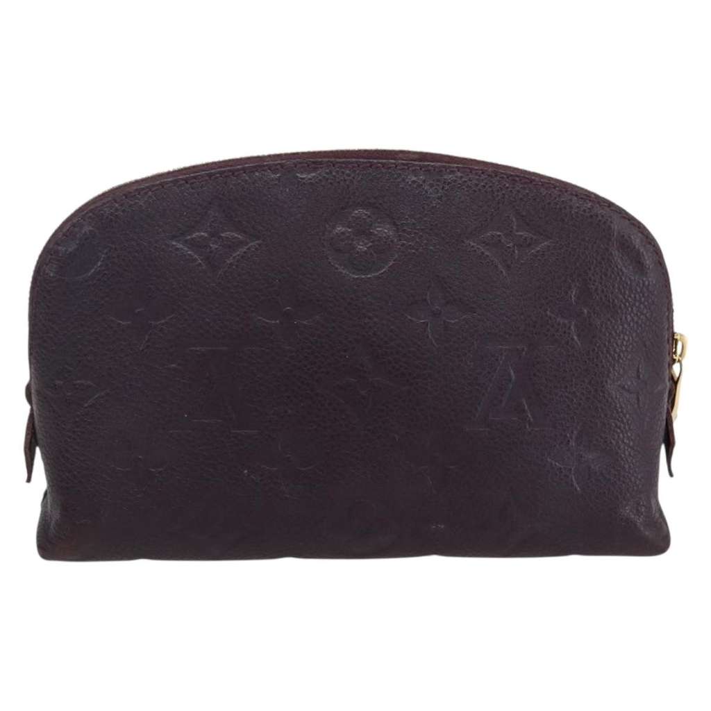 Louis Vuitton Cosmetic Pouch Burgundy Leather Good condition - Back View