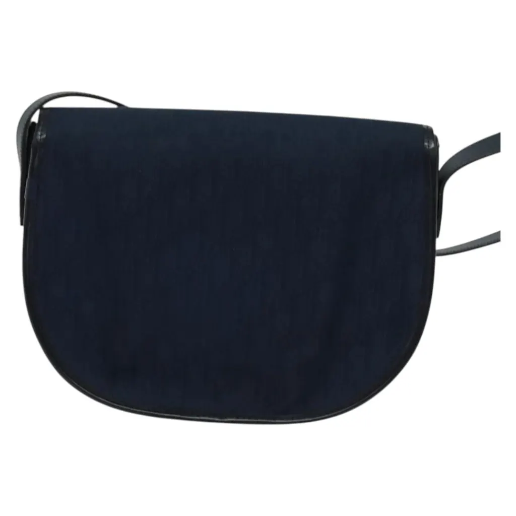 Dior Vintage Trotter Shoulder Bag Navy Canvas Good - Back View