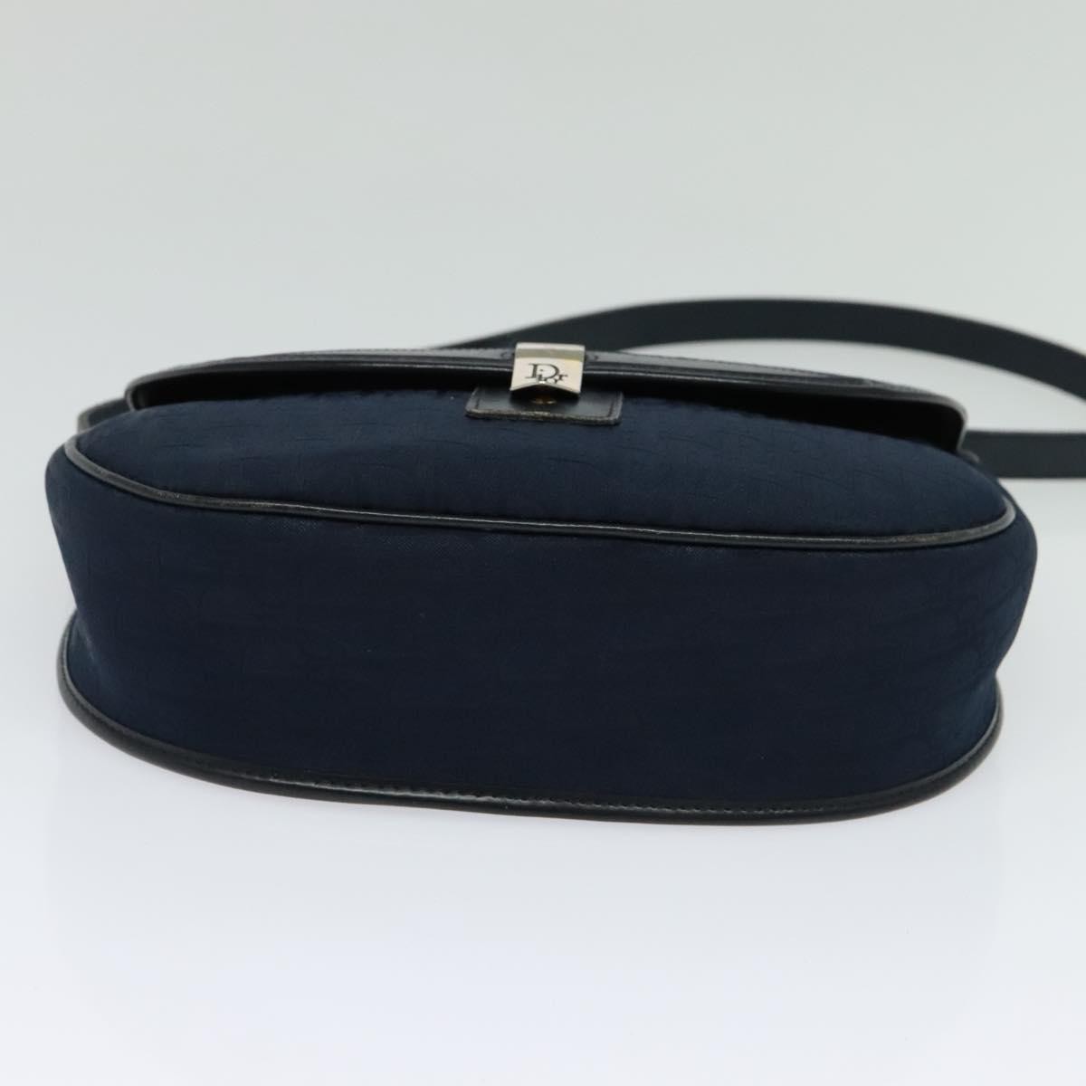 Christian Dior Vintage Trotter Shoulder Bag Navy Canvas Good condition - Box View