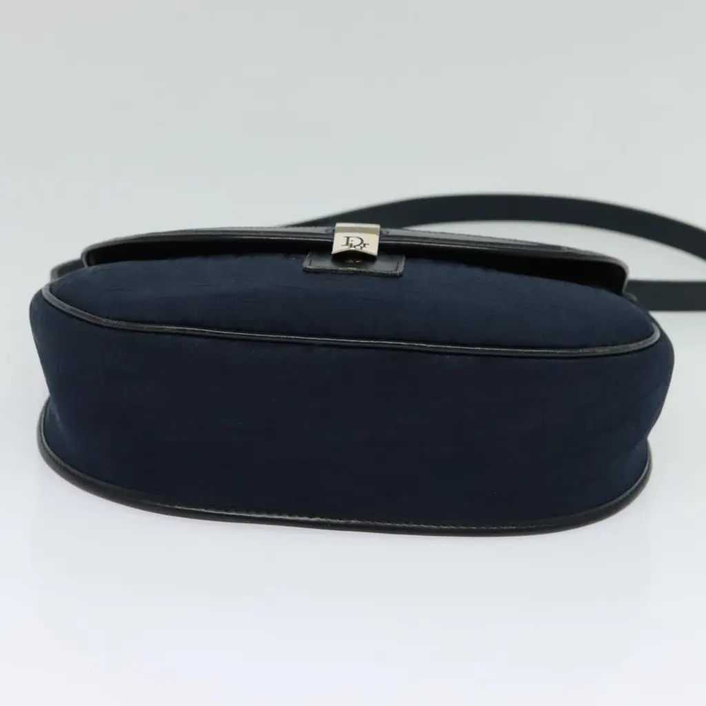Dior Vintage Trotter Shoulder Bag Navy Canvas Good - Box View