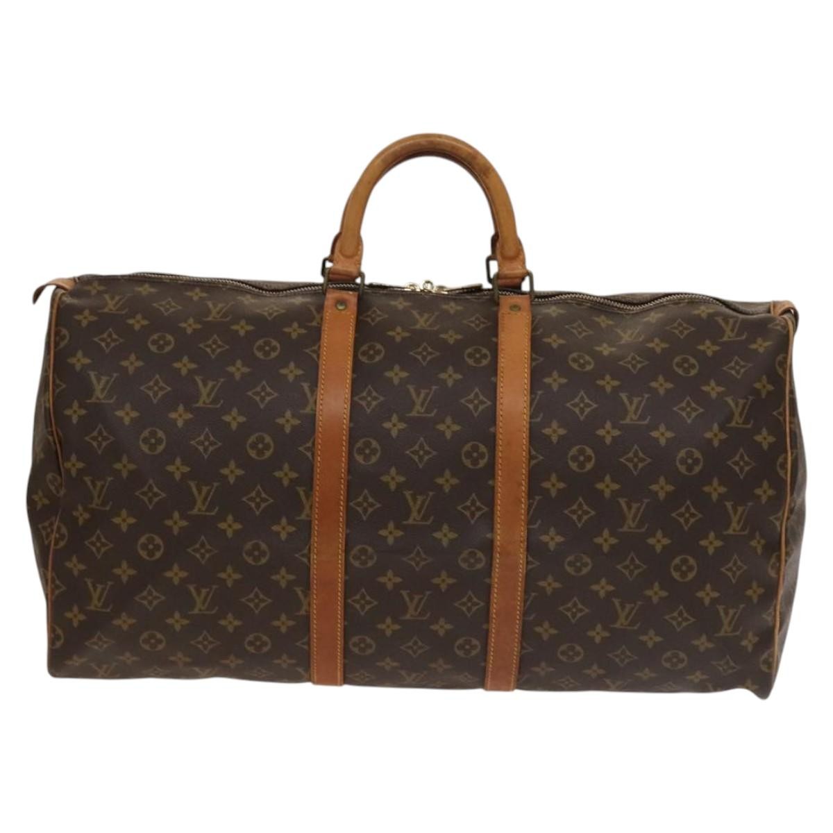 Louis Vuitton Keepall Bag Brown Canvas Good condition - Front View
