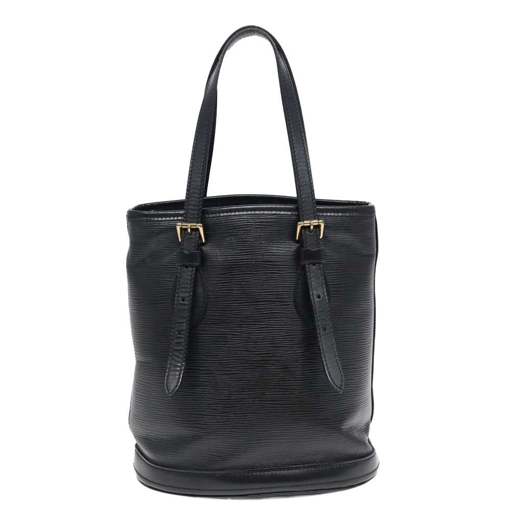 Louis Vuitton Petit Bucket Bag Black Leather Good condition - Back View
