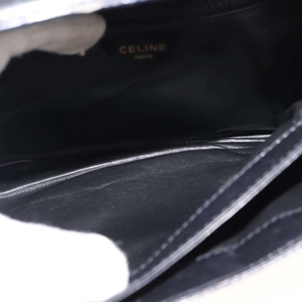 Celine Vintage Shoulder Bag Black Leather Good condition - Box View
