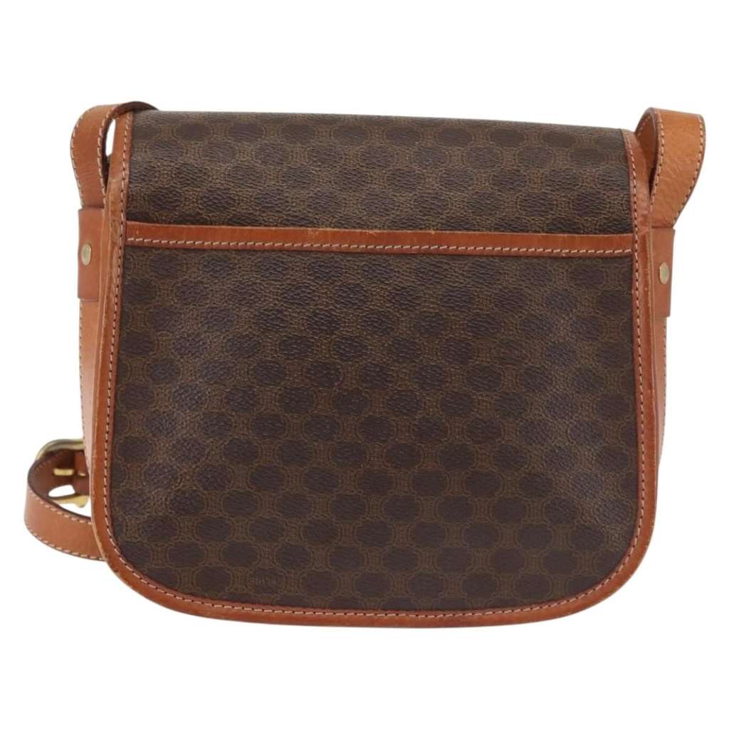Celine Vintage Macadam Shoulder Bag Brown Fair condition - Back View