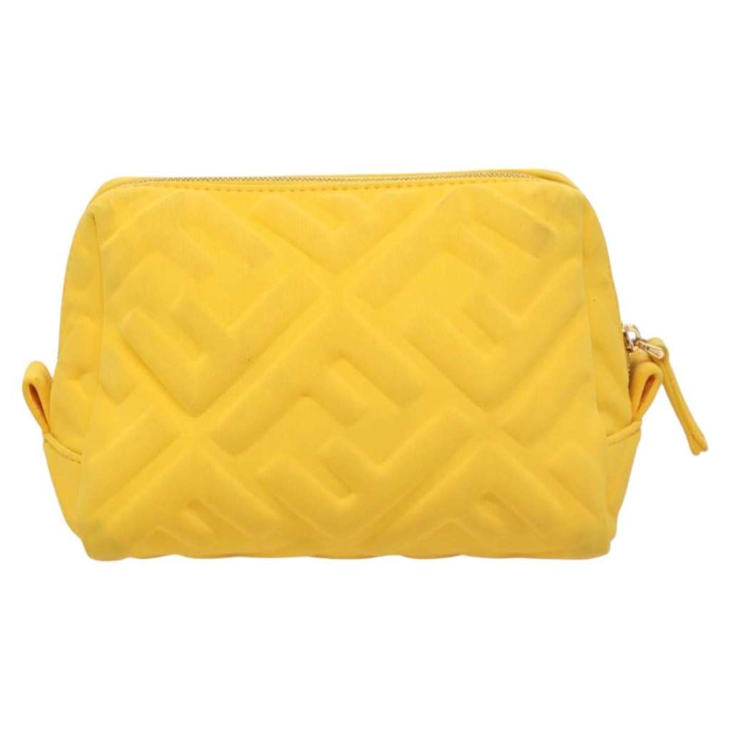 Fendi Vintage Toiletry Pouch Yellow Good condition - Back View