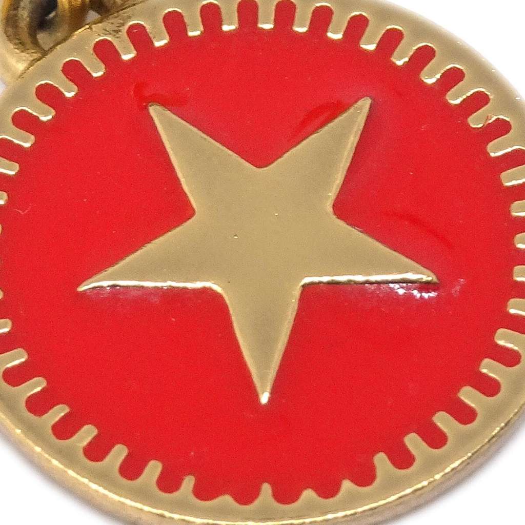 Chanel CC Star Dangle Earrings Gold Good condition - Back View