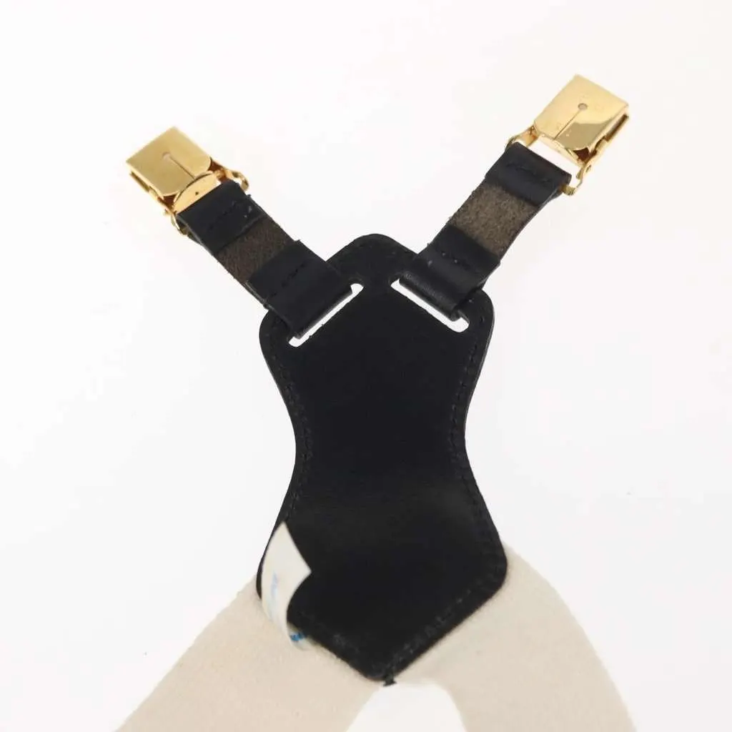 Chanel Logo Suspenders White Canvas Good - Model View