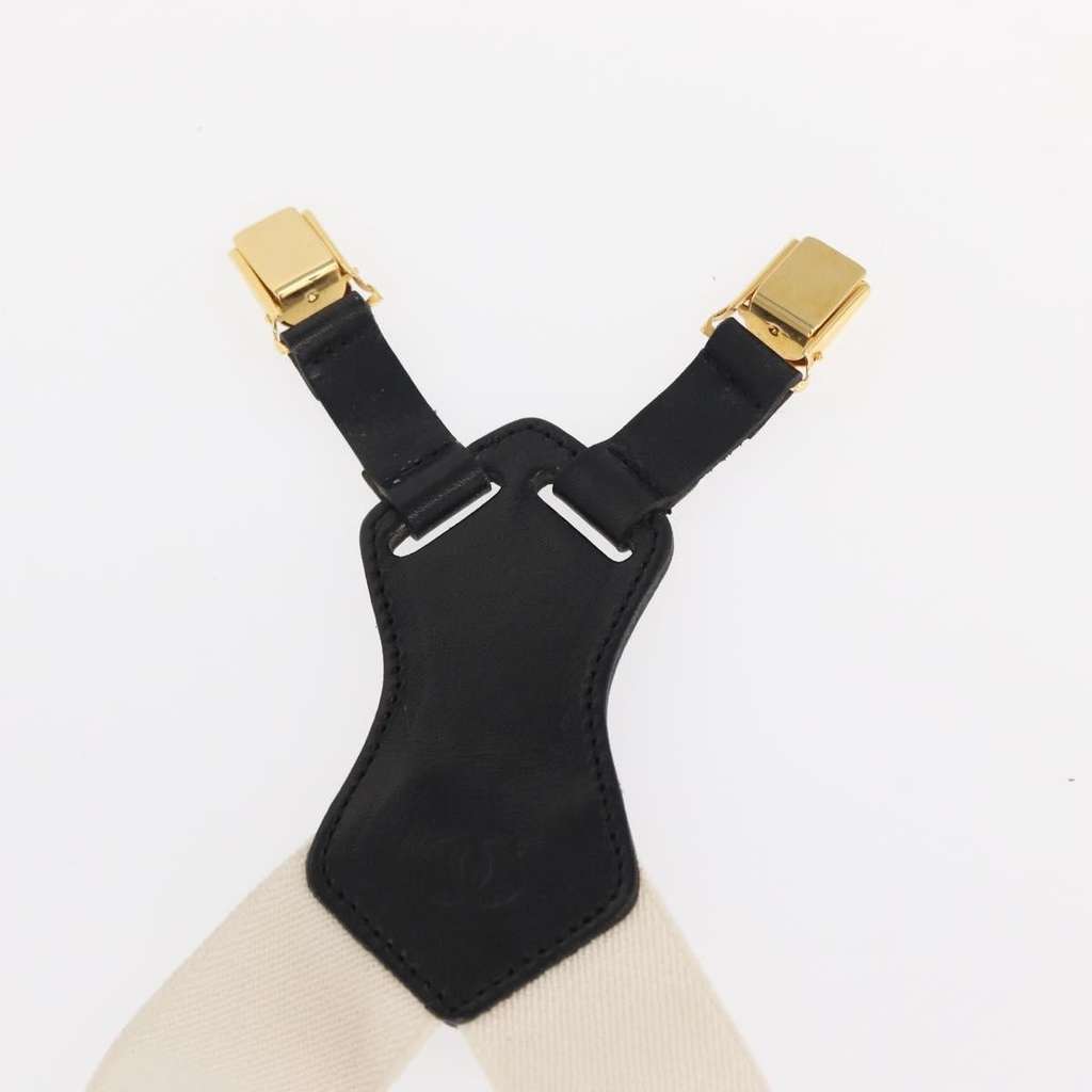 Chanel Logo Suspenders White Canvas Good condition - Box View