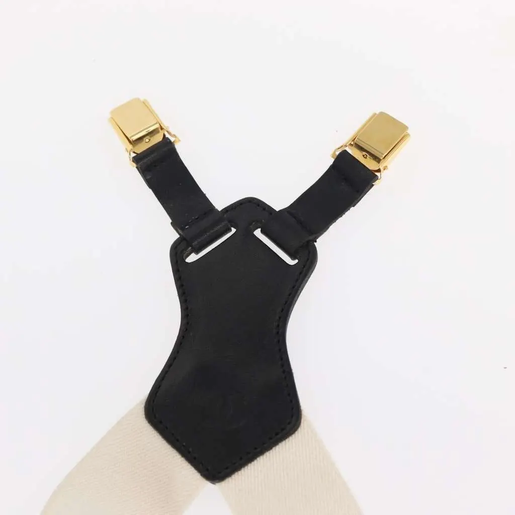 Chanel Logo Suspenders White Canvas Good - Box View