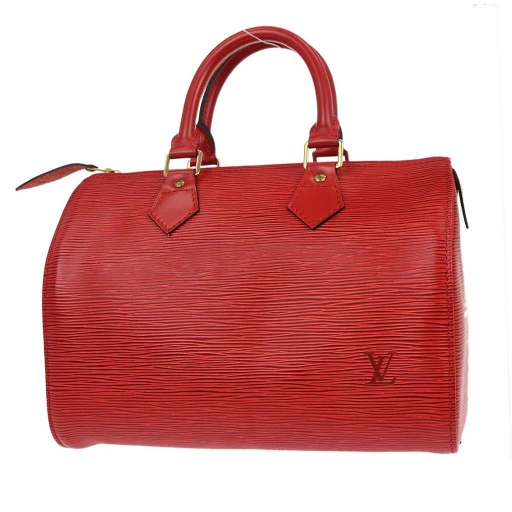 Louis Vuitton Speedy Handbag Red Leather Good condition - Back View
