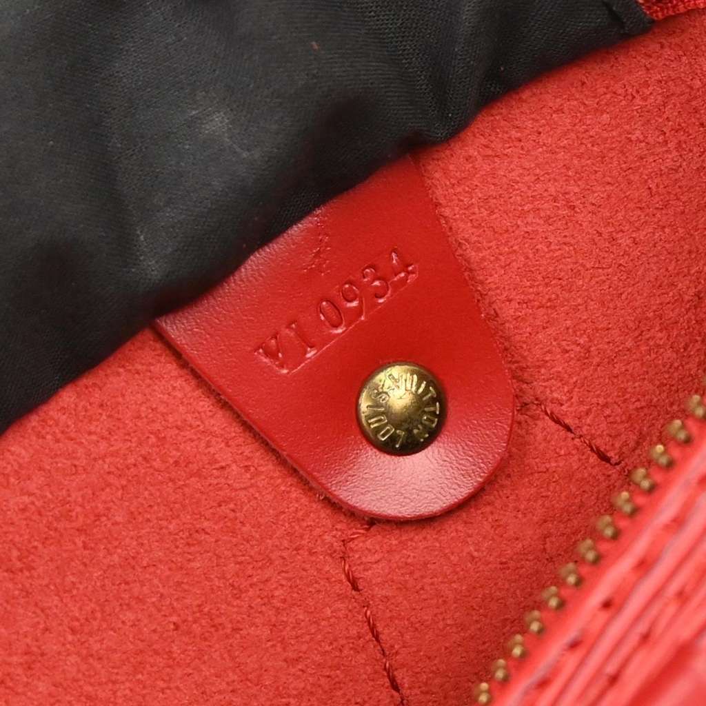 Louis Vuitton Speedy Handbag Red Leather Good condition - Box View