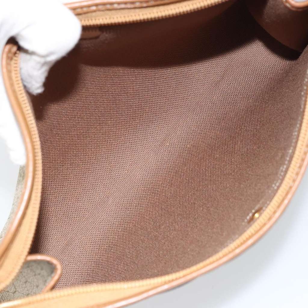 Christian Dior Vintage Honeycomb Zip Pouch Beige Canvas Good condition - Box View