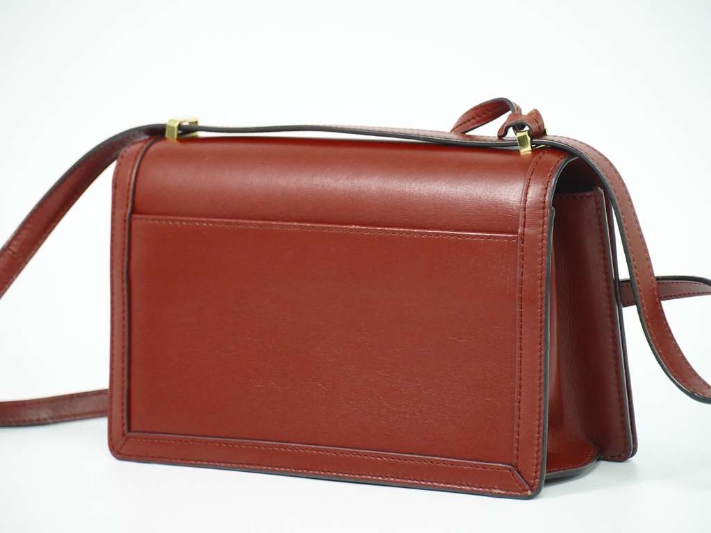 Loewe Barcelona Shoulder Bag Burgundy Leather Good condition - Back View