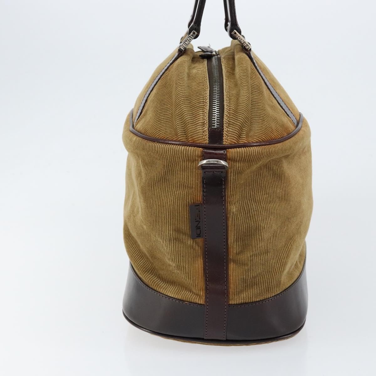 Fendi Vintage Top Handle Bag Beige Velvet Good condition - Inside View