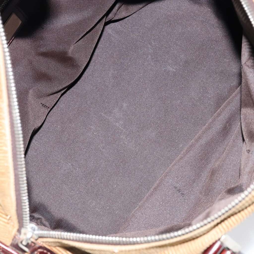 Fendi Vintage Top Handle Bag Beige Velvet Good condition - Box View