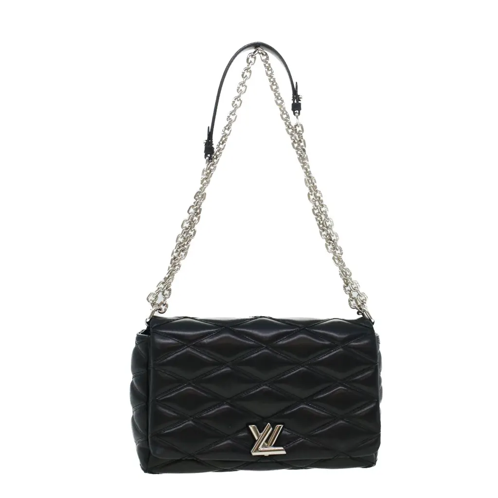 Louis Vuitton GO-14 Handbag Black Leather Good - Front View