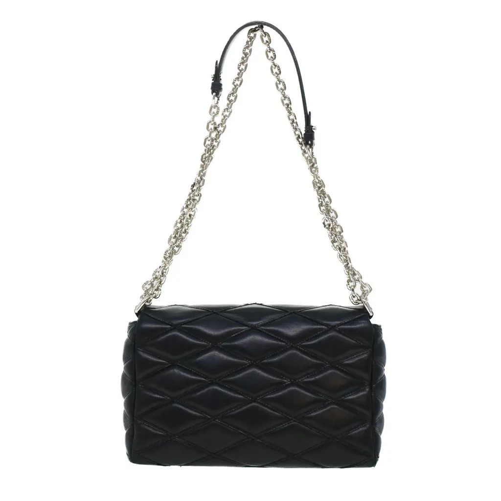 Louis Vuitton GO-14 Handbag Black Leather Good - Back View