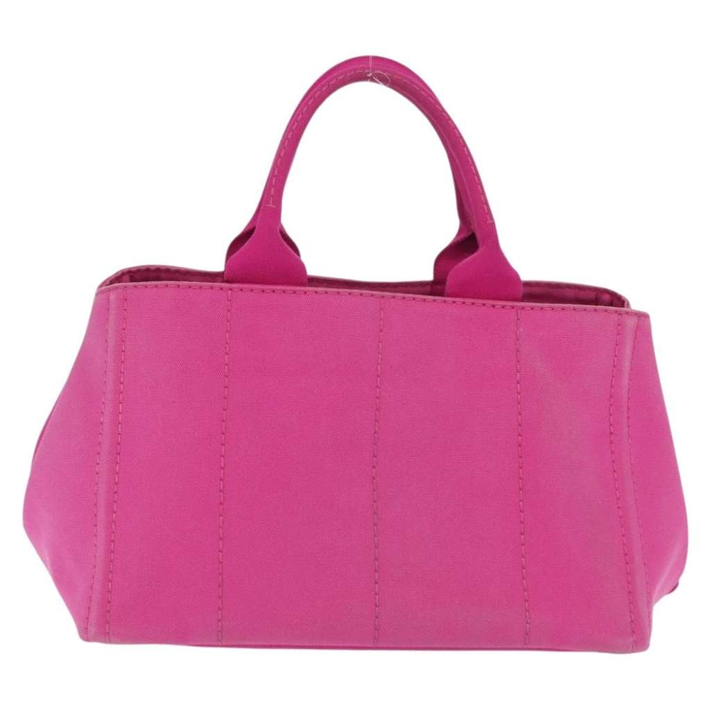Prada Canapa Open Tote Pink Canvas Good condition - Back View