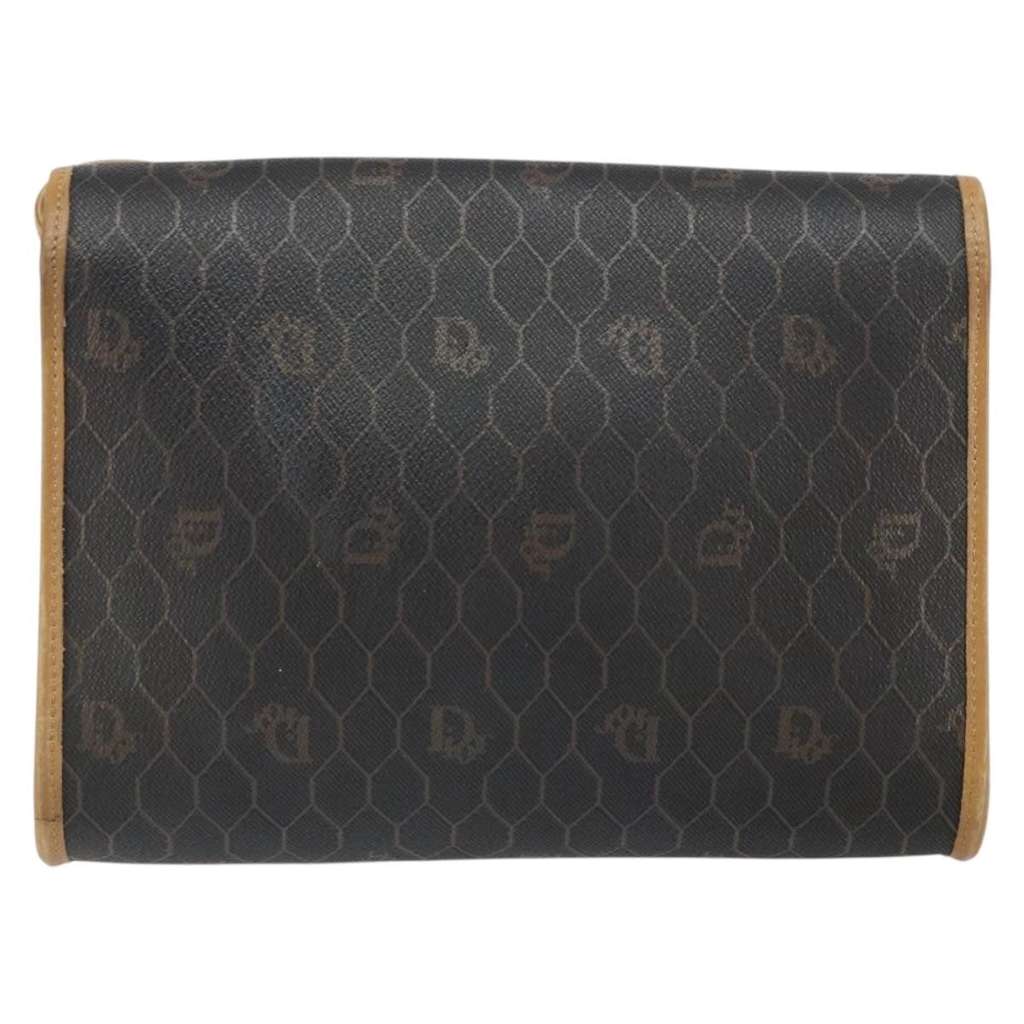 Christian Dior Vintage Honeycomb Shoulder Bag Black Canvas Good condition - Back View