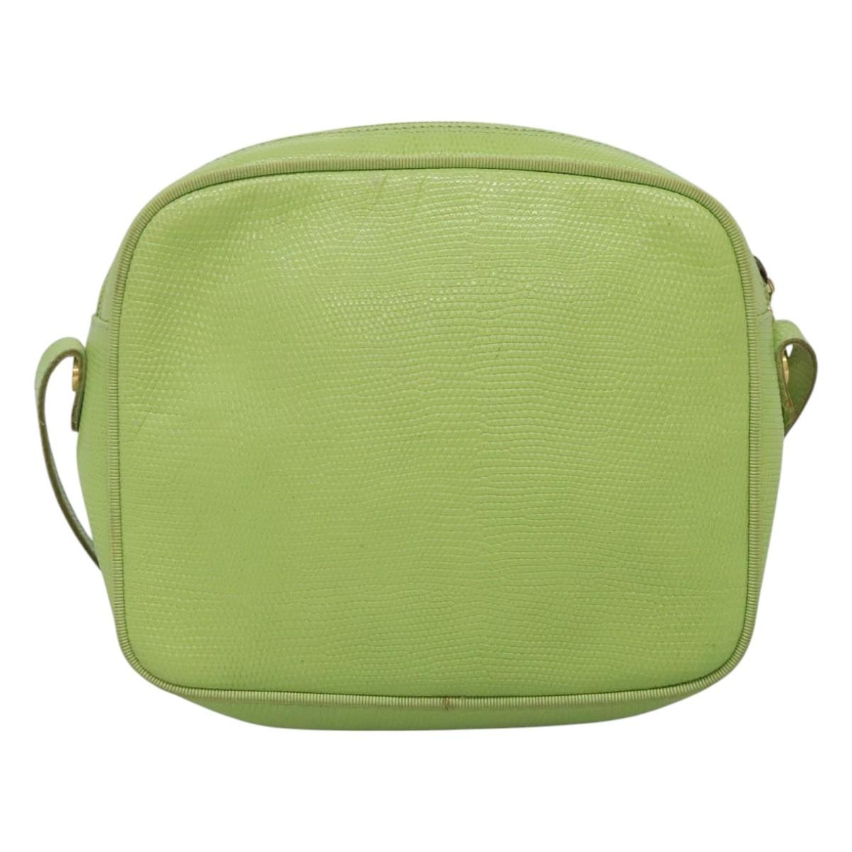 Salvatore Ferragamo Vala Shoulder Bag Green Leather Good condition - Back View