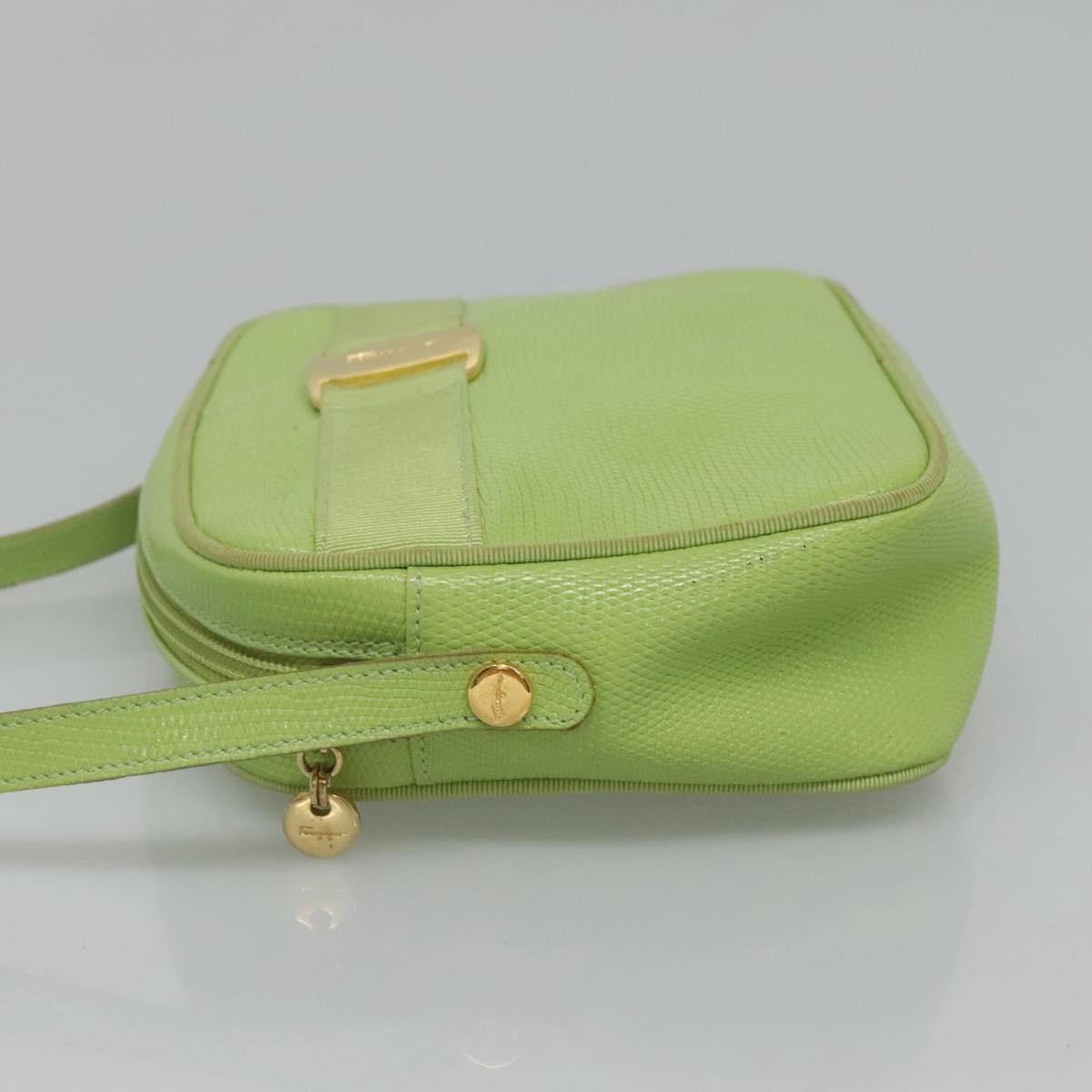 Salvatore Ferragamo Vala Shoulder Bag Green Leather Good condition - Model View