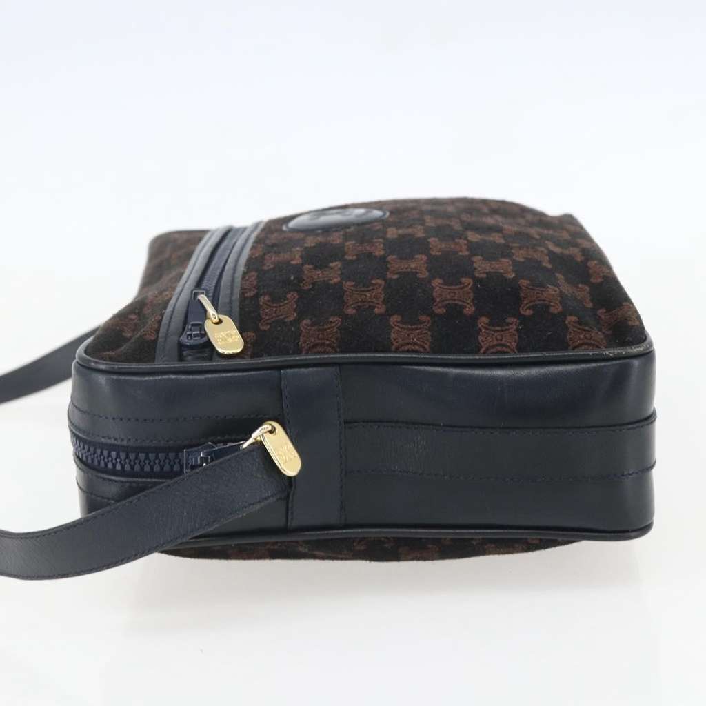 Celine C Macadam Shoulder bag Navy Suede Good condition - Inside View