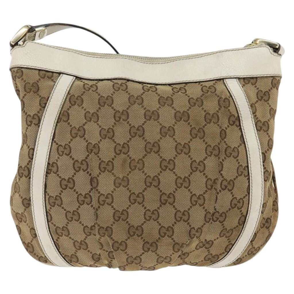 Gucci D Ring Messenger Bag Beige Canvas Good condition - Back View