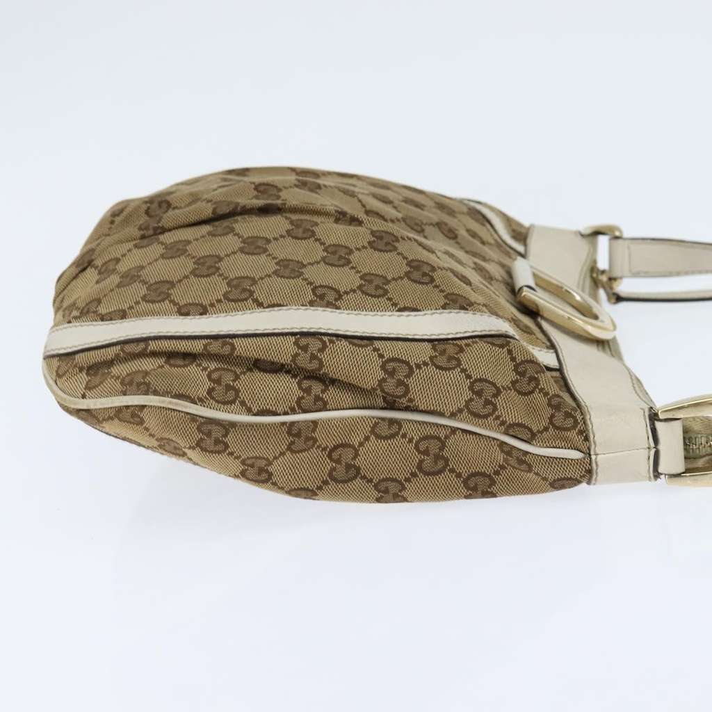 Gucci D Ring Messenger Bag Beige Canvas Good condition - Model View