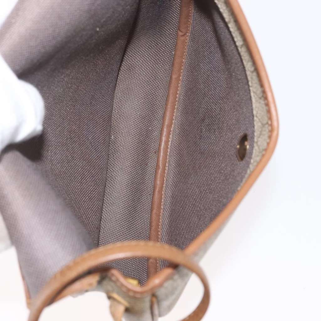 Christian Dior Vintage Honeycomb Flap Crossbody Bag Beige Canvas Good condition - Box View