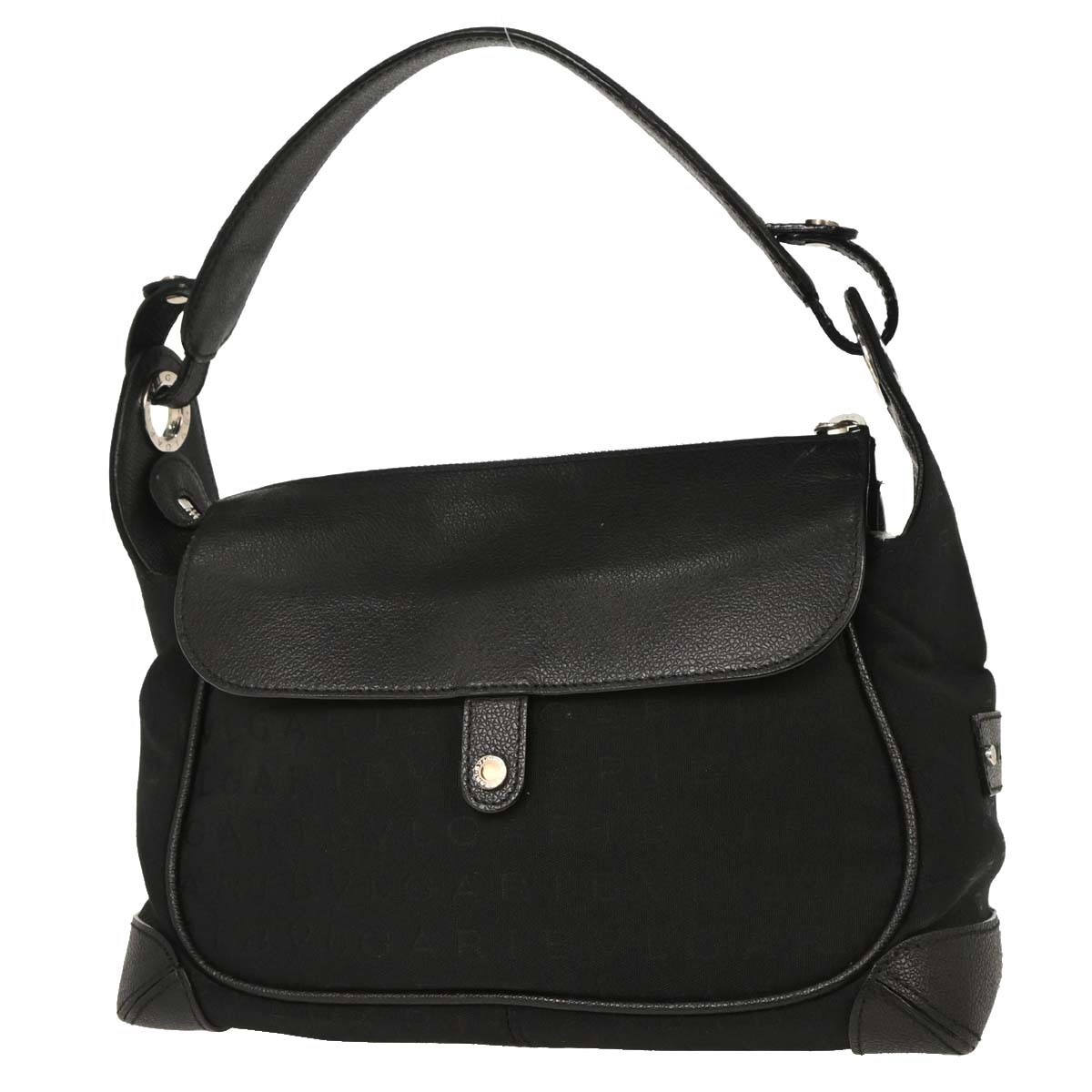 Bvlgari Logomania Shoulder Bag Black Leather Good condition - Back View