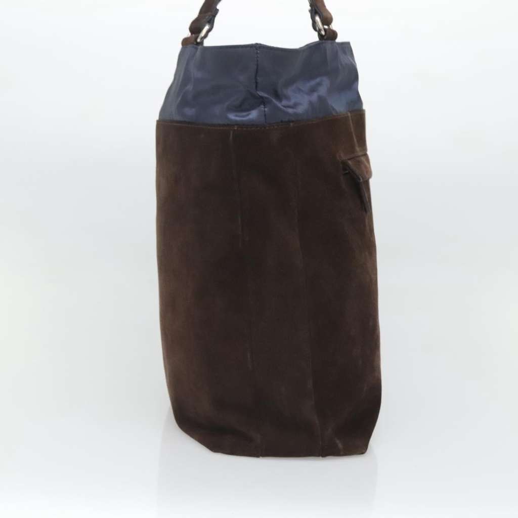 Salvatore Ferragamo Convertible Front Zip Pocket Tote Brown Suede Good condition - Inside View