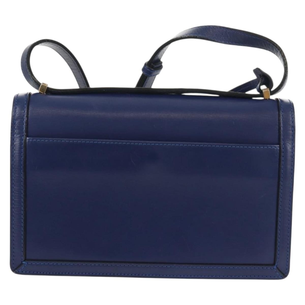 Loewe Barcelona Shoulder Bag Blue Leather Good condition - Back View