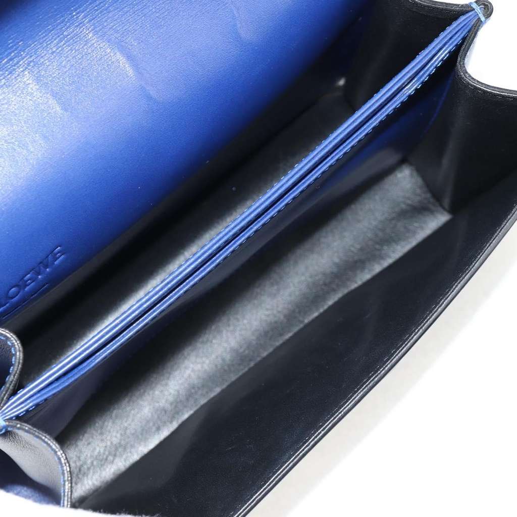 Loewe Barcelona Shoulder Bag Blue Leather Good condition - Box View