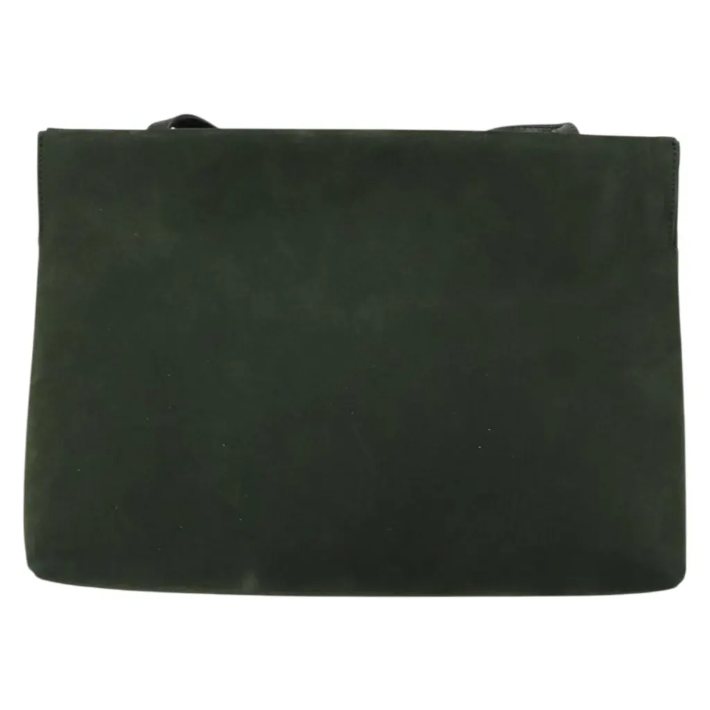 Salvatore Ferragamo Vala Shoulder Bag Khaki Suede Good - Back View