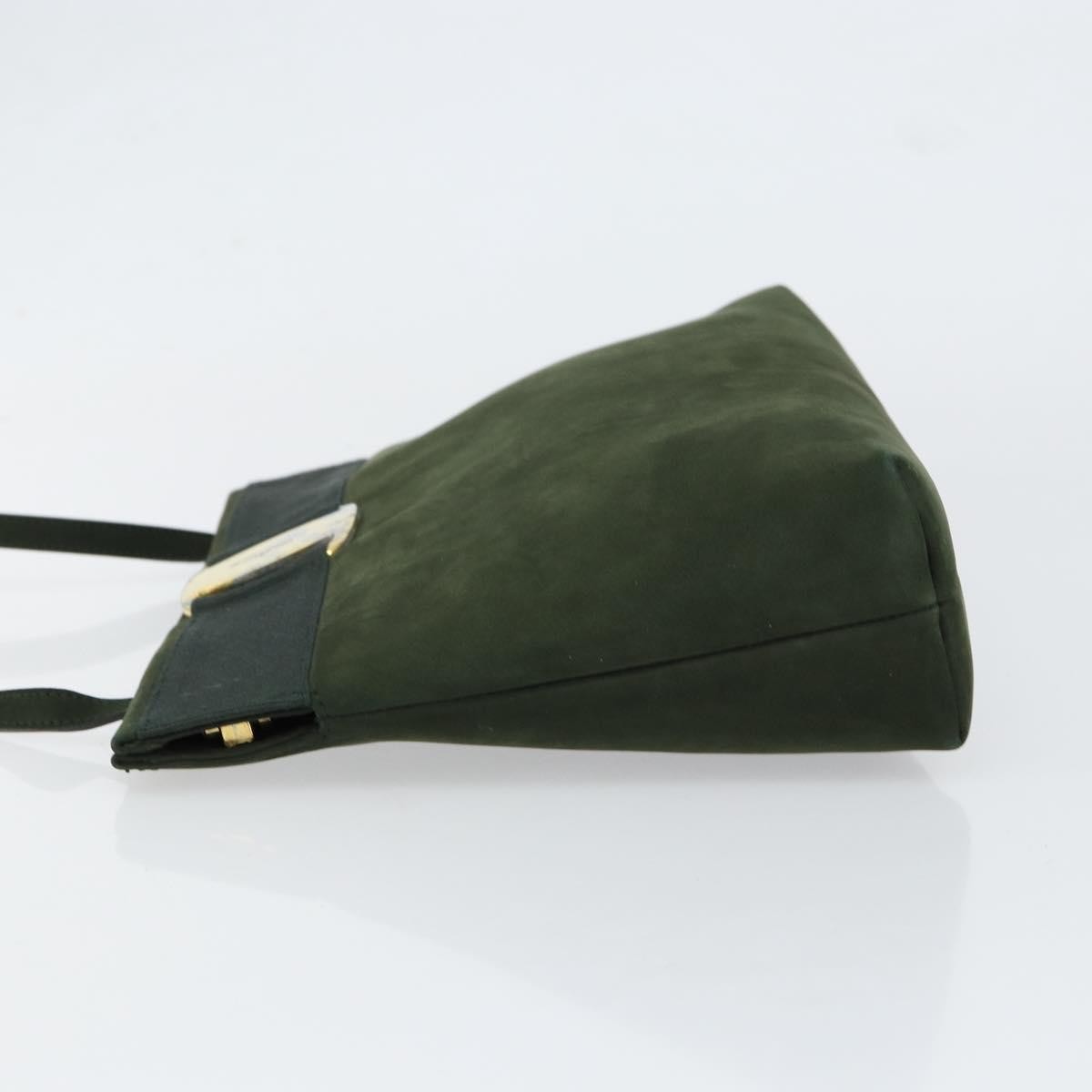 Salvatore Ferragamo Vala Shoulder Bag Khaki Suede Good condition - Model View