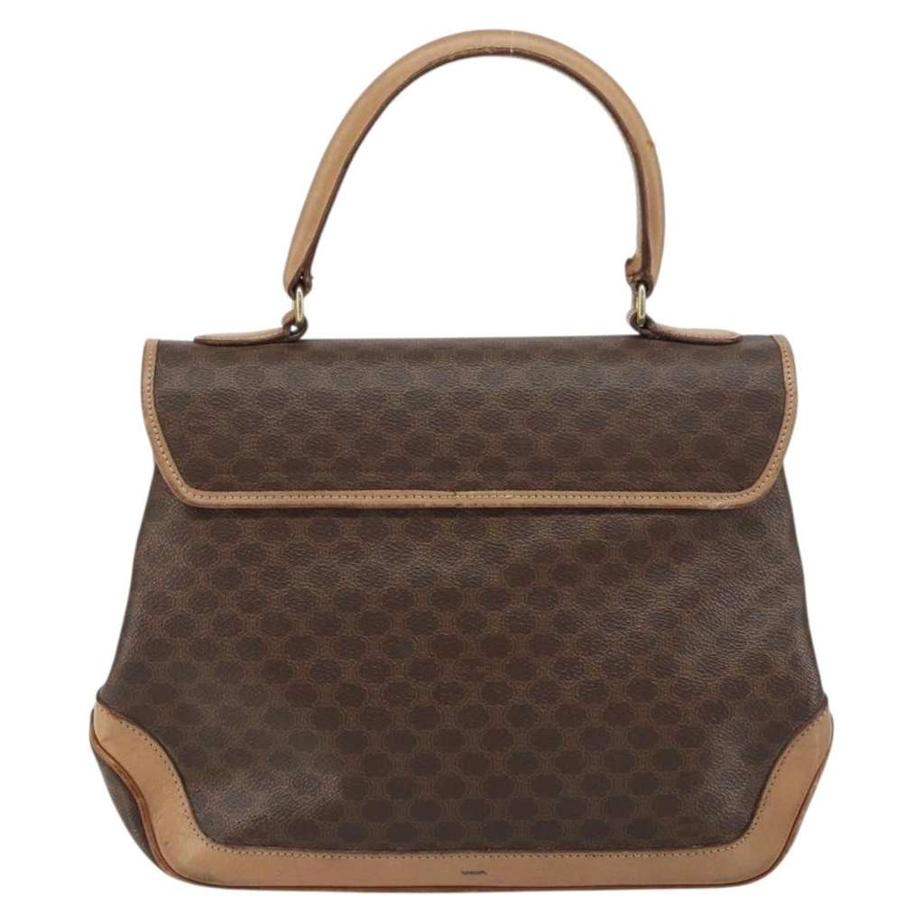 Celine Vintage Macadam Handbag Brown Fair condition - Back View