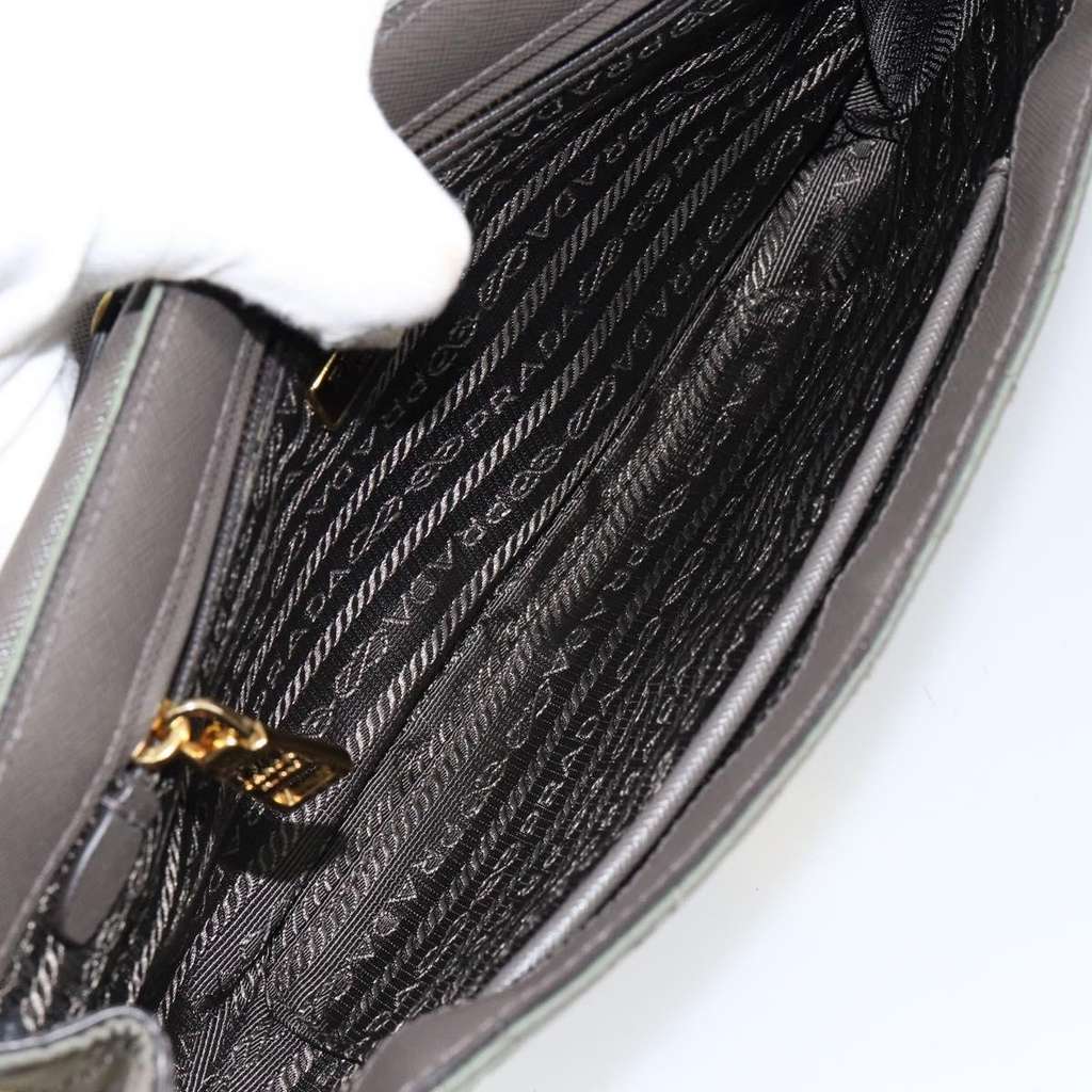 Prada Pushlock Chain Flap Bag Khaki Good condition - Box View